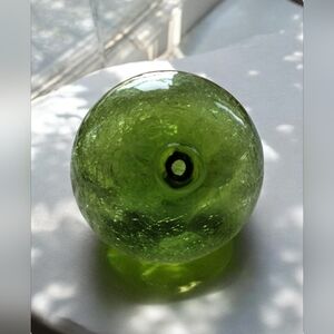 Emerald Green Crackle Glass Sphere Orb MFA Boston Gift Shop Art Glass
